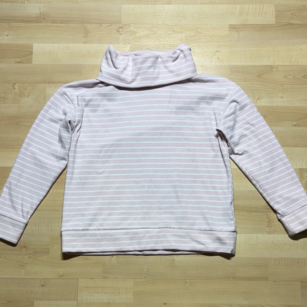 Time and Tru Light Pink Striped Cowl Neck Sweater